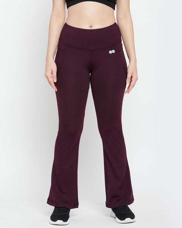 women's purple slim fit tights