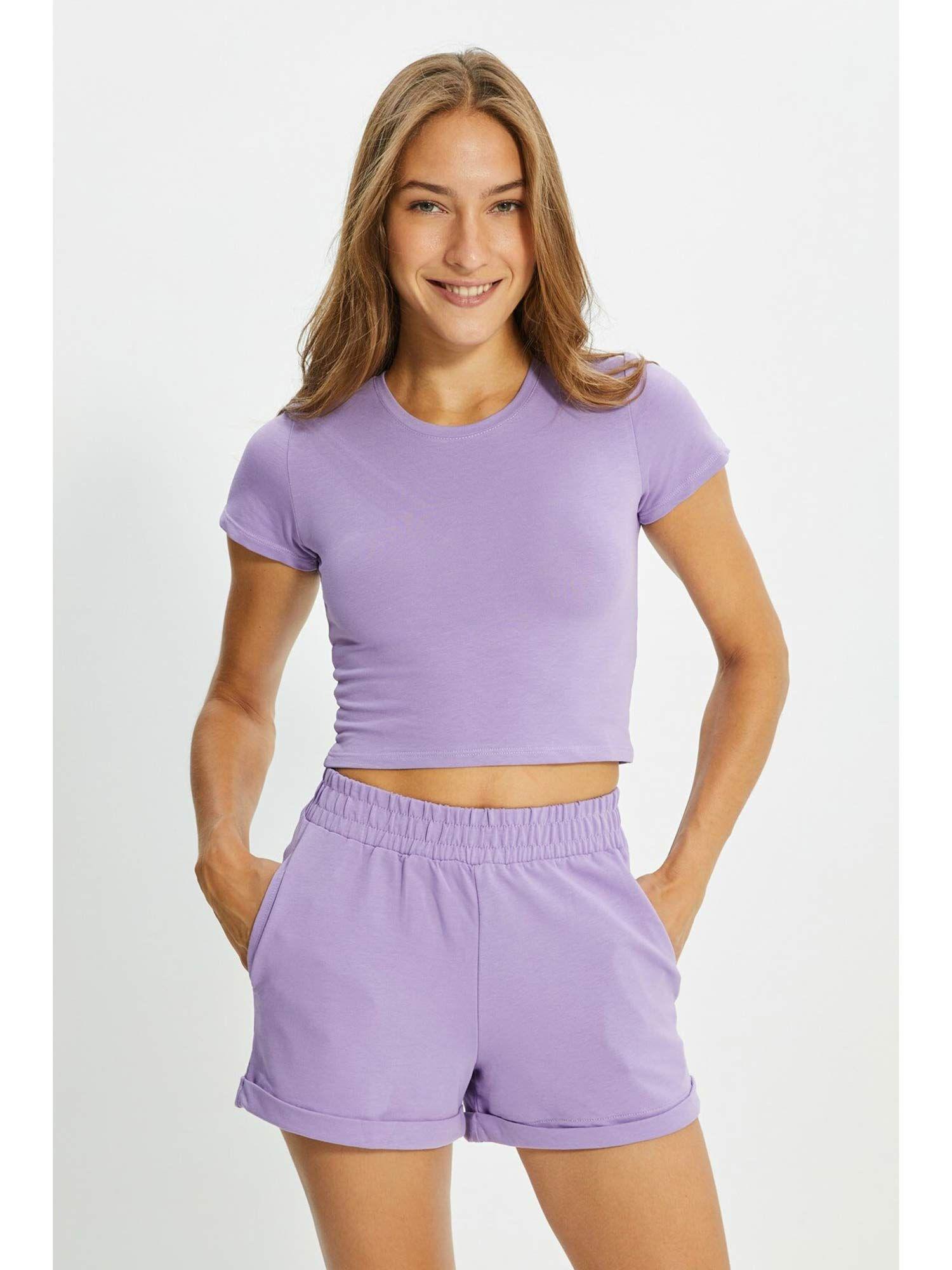 women's purple solid/plain pattern sets