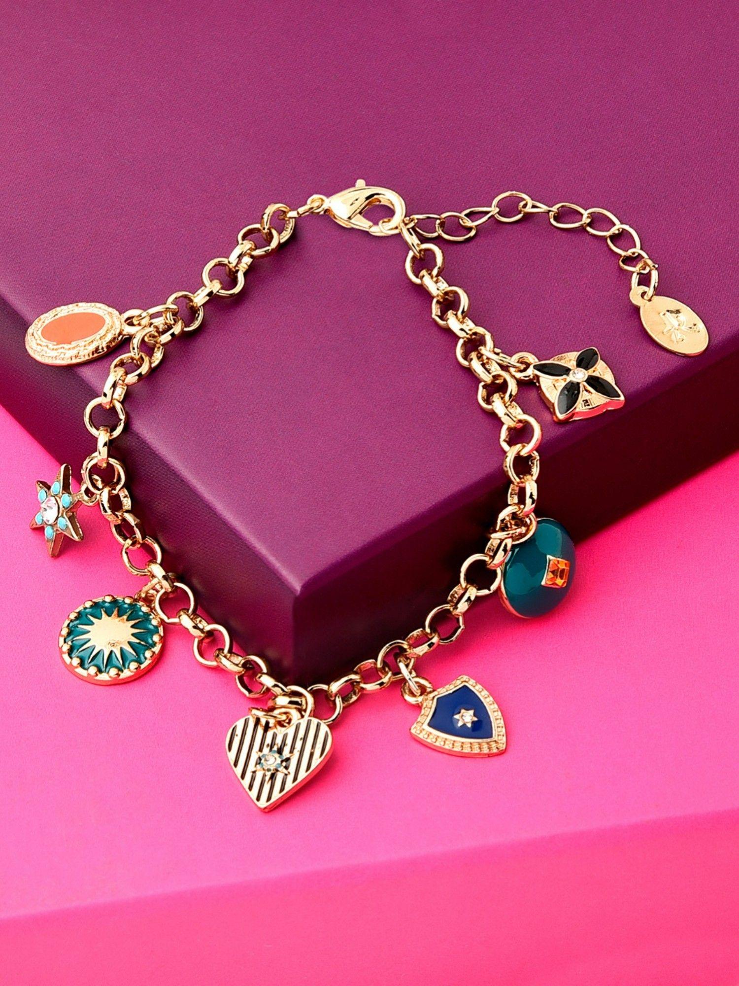women's reconnected enamel charms bracelet
