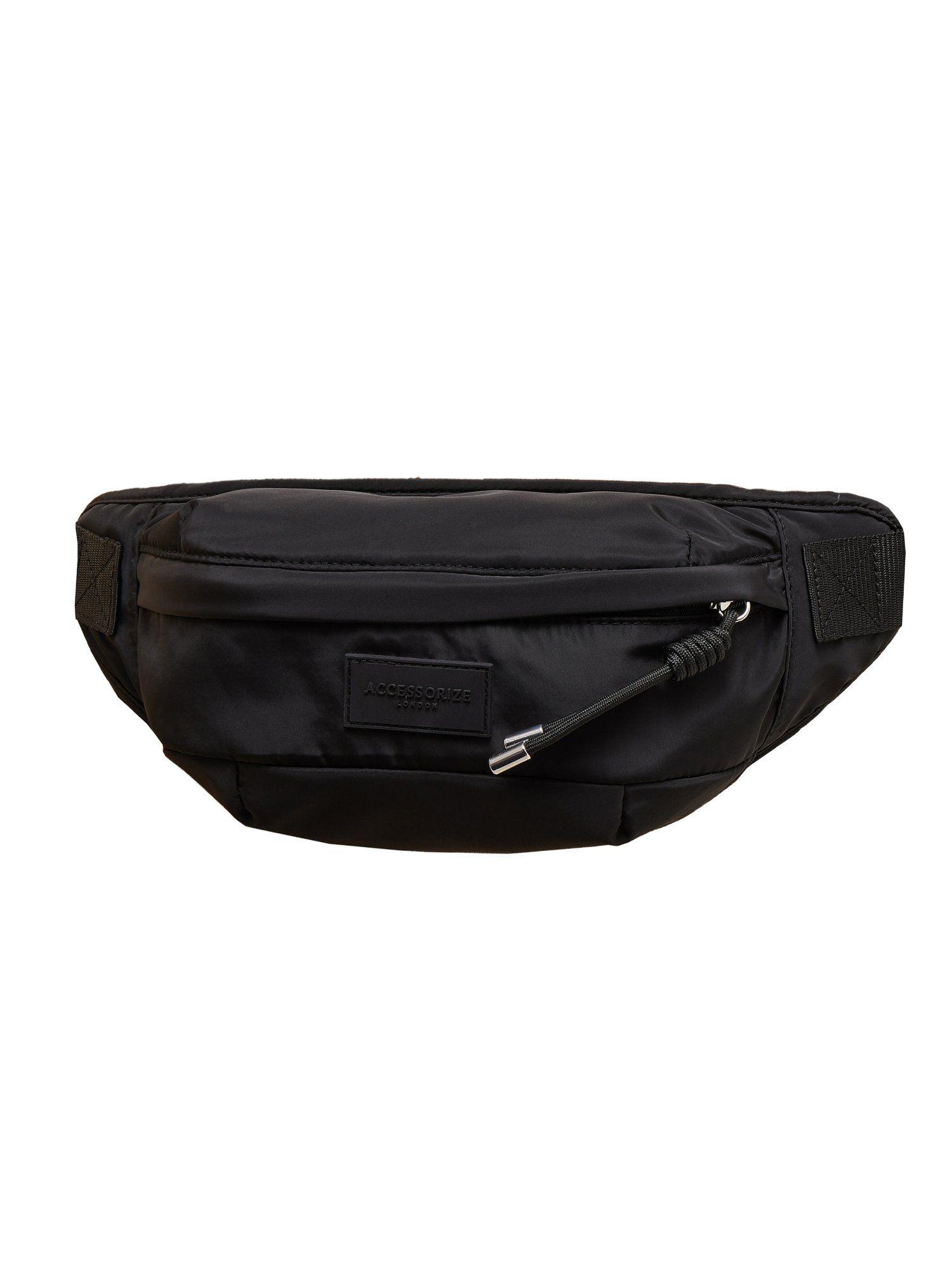 women's recycled nylon black belt bag