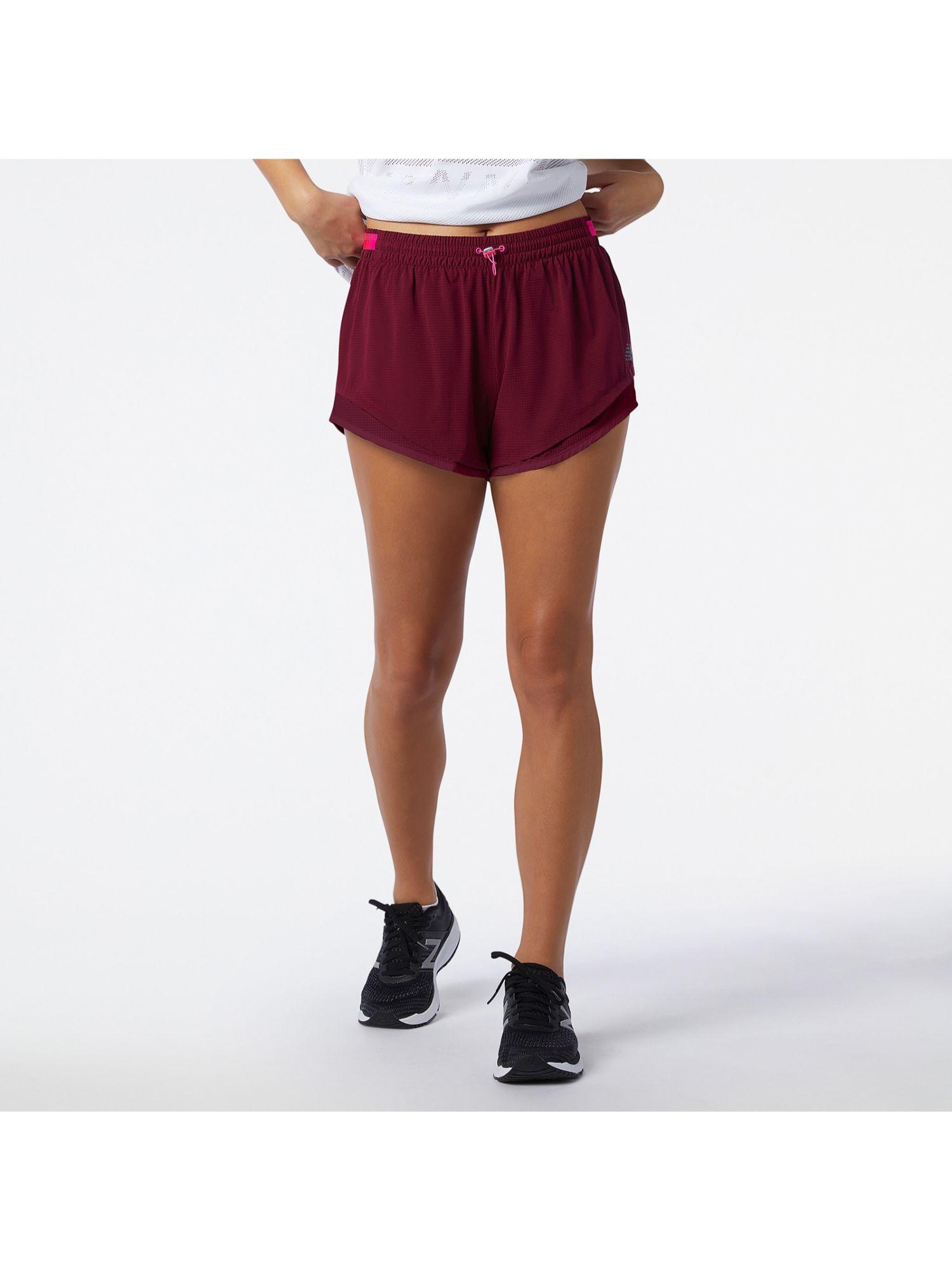 women's red shorts