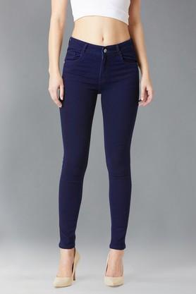 women's regular fit invader story skinny midrise denim pant navy blue - navy