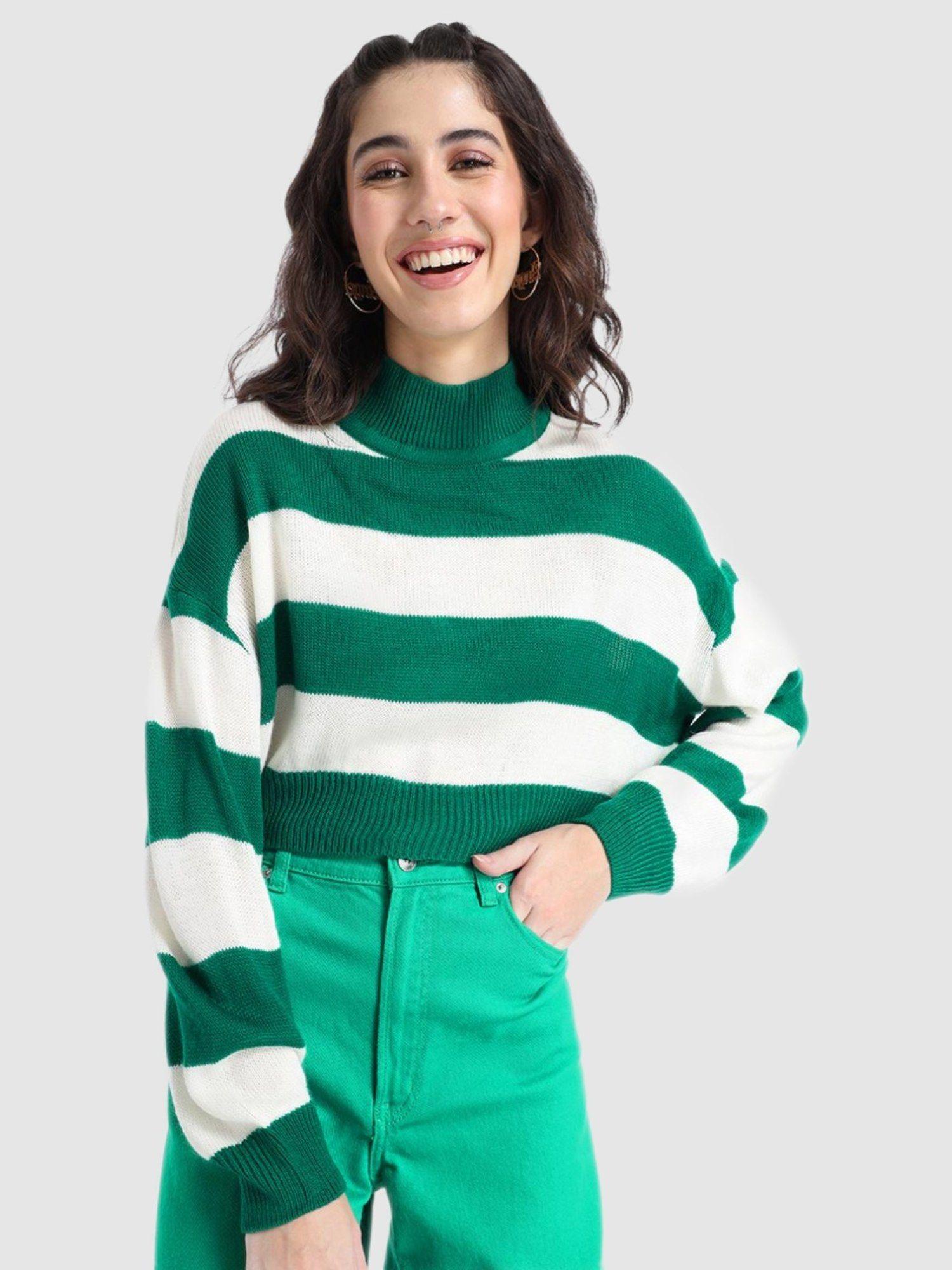 women's rolling hills striped oversized sweater