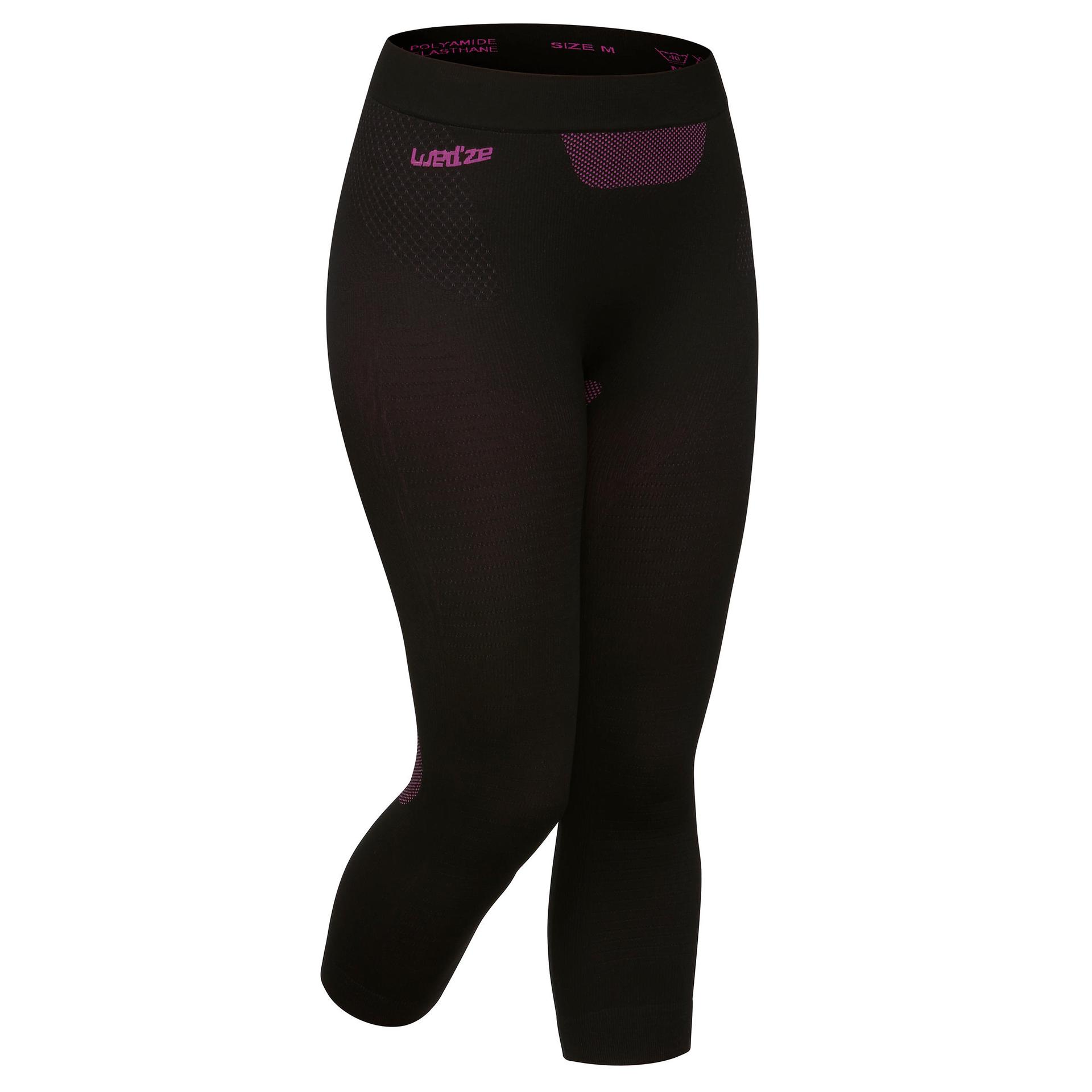 women's seamless ski base layer bottom - bl 580 i-soft - black/purple