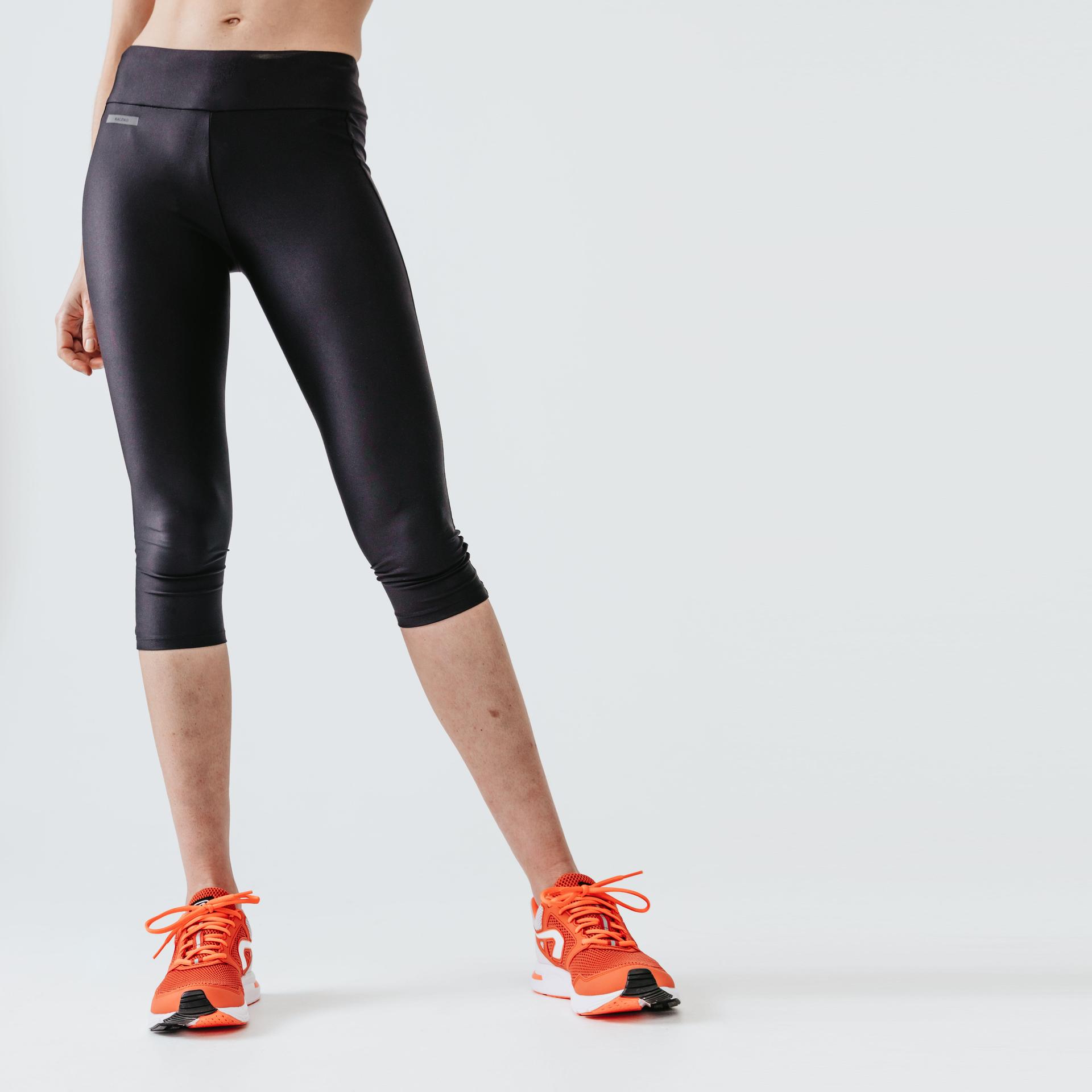 women's short running leggings dry - black