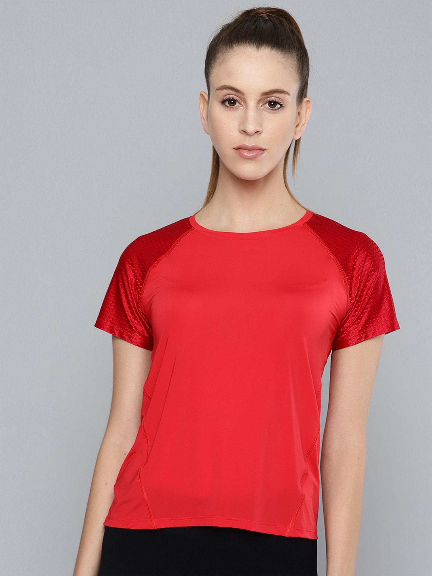 women's short slevee quick dry t-shirt - red