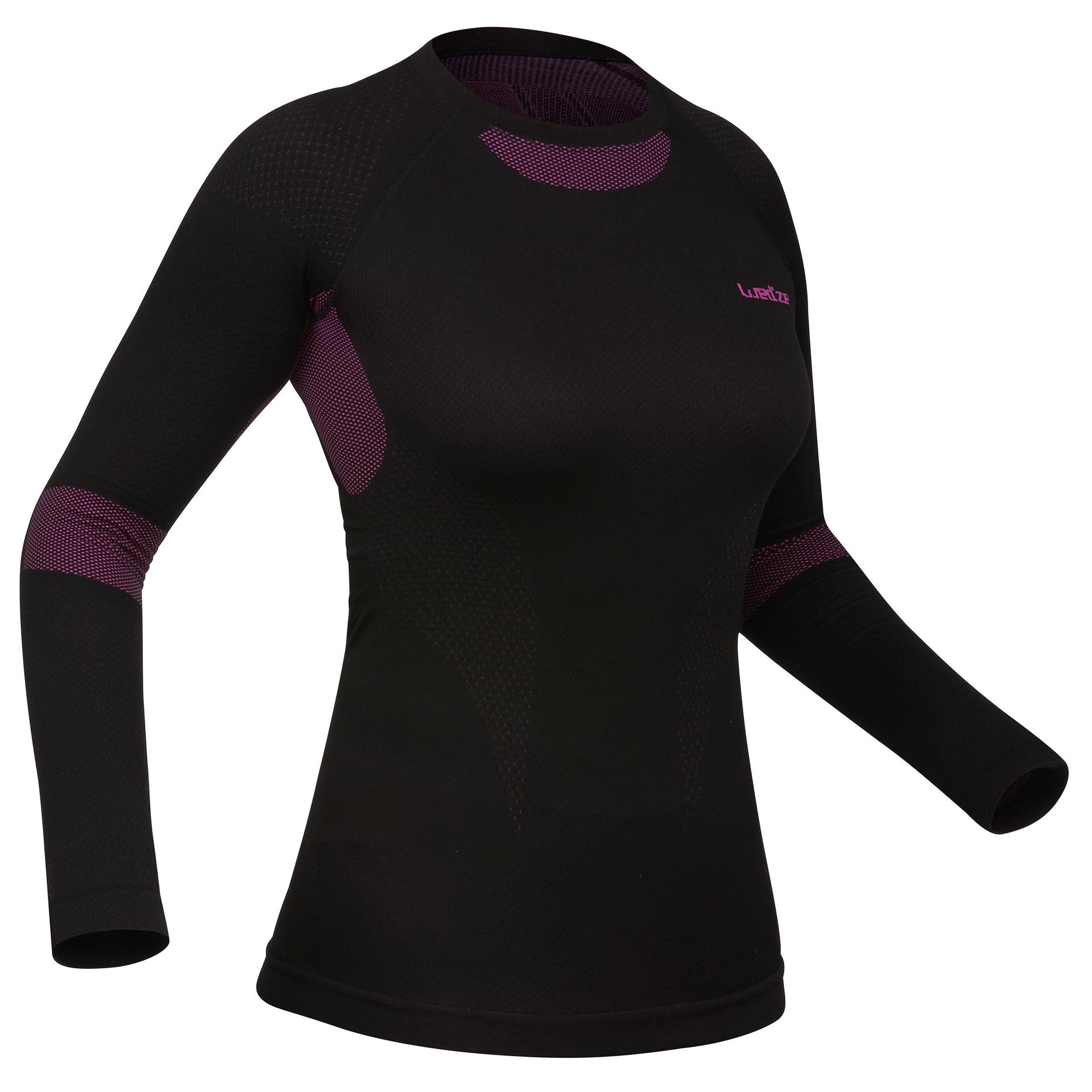 women's ski base layer top - bl 580 i-soft  - black/purple