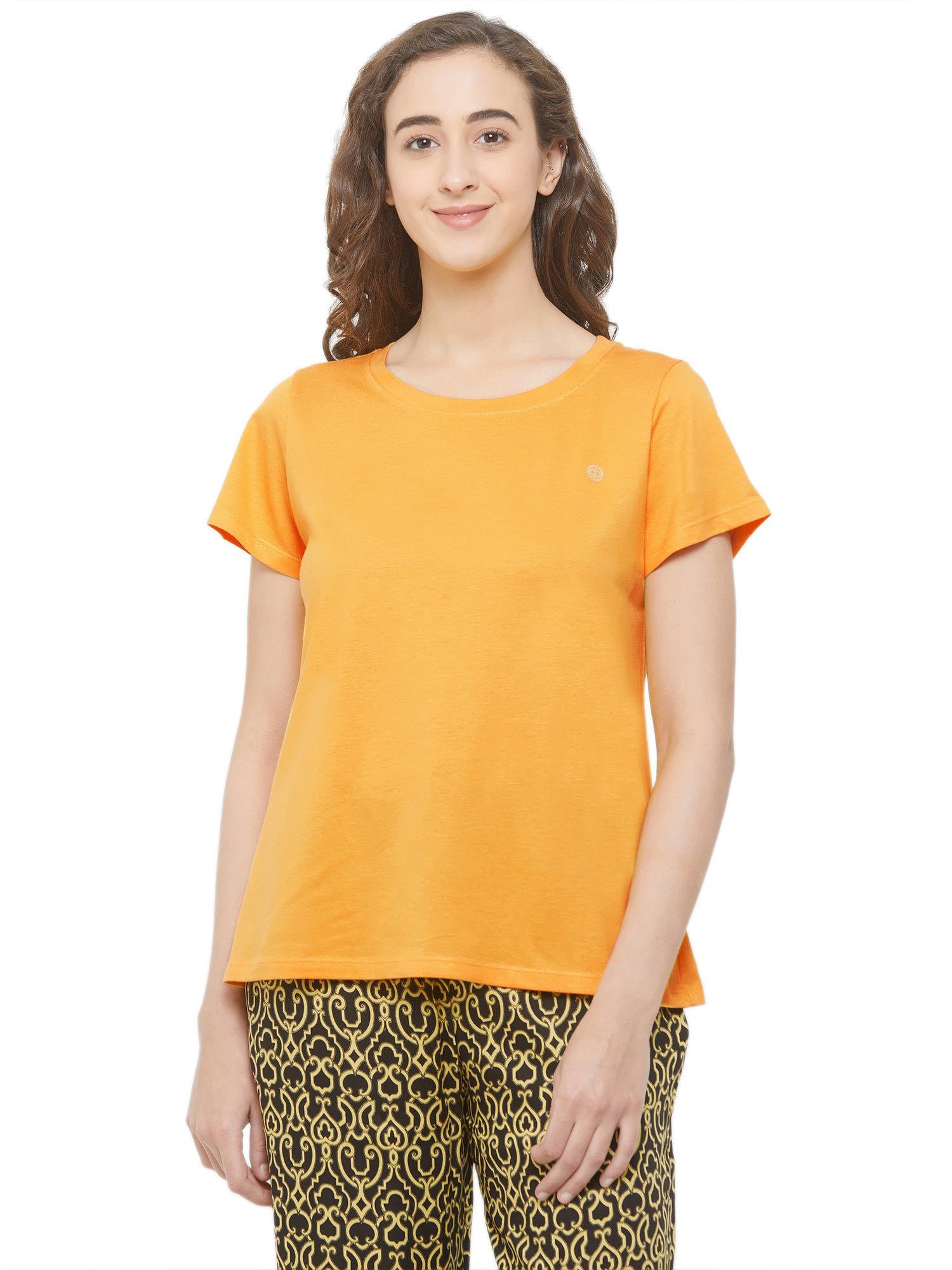 women's soft cotton lounge t-shirt - yellow
