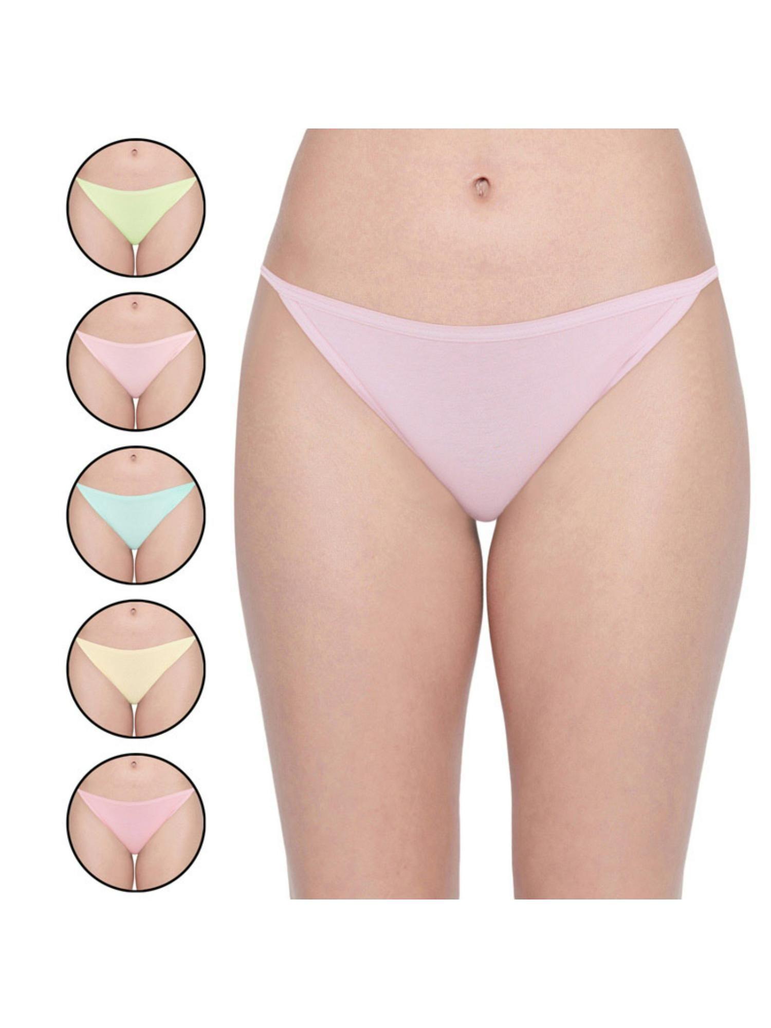 women's solid color cotton panty in pack of 6 - multi-color