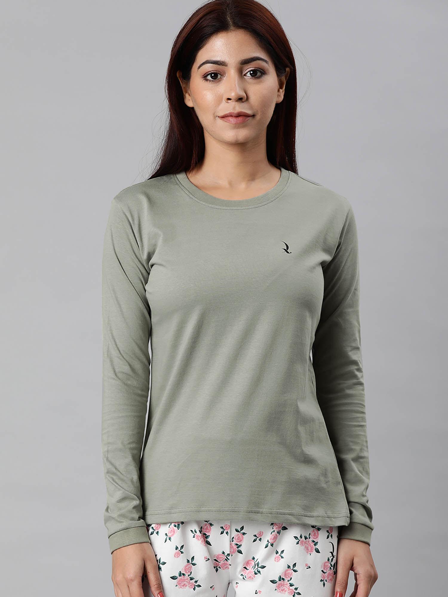 women's solid full sleeve t-shirt