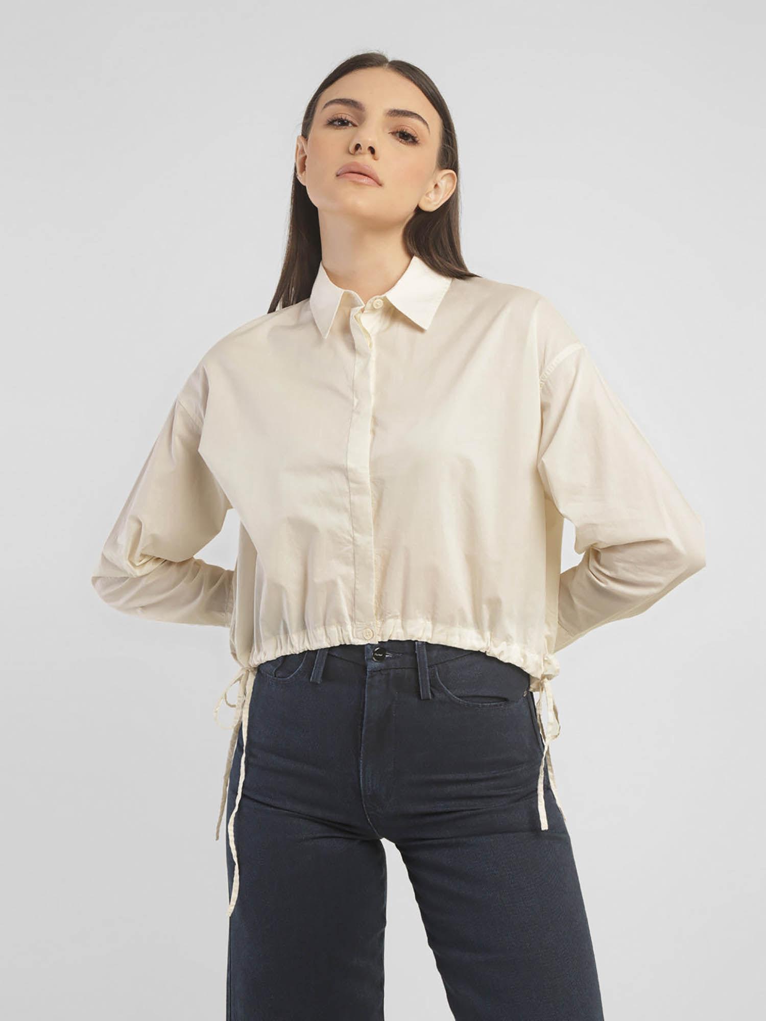 women's solid relaxed fit shirt