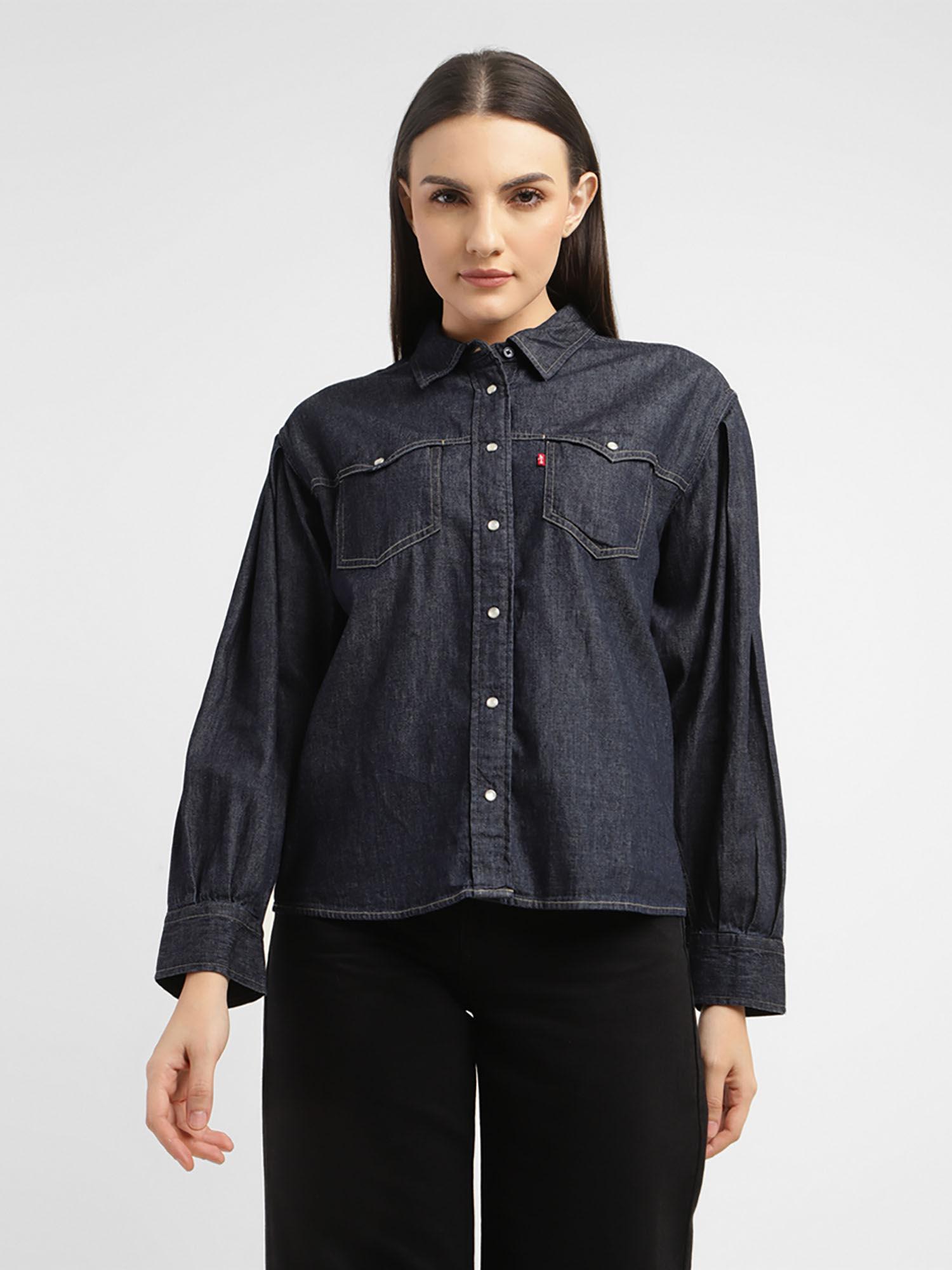 women's solid relaxed fit shirt