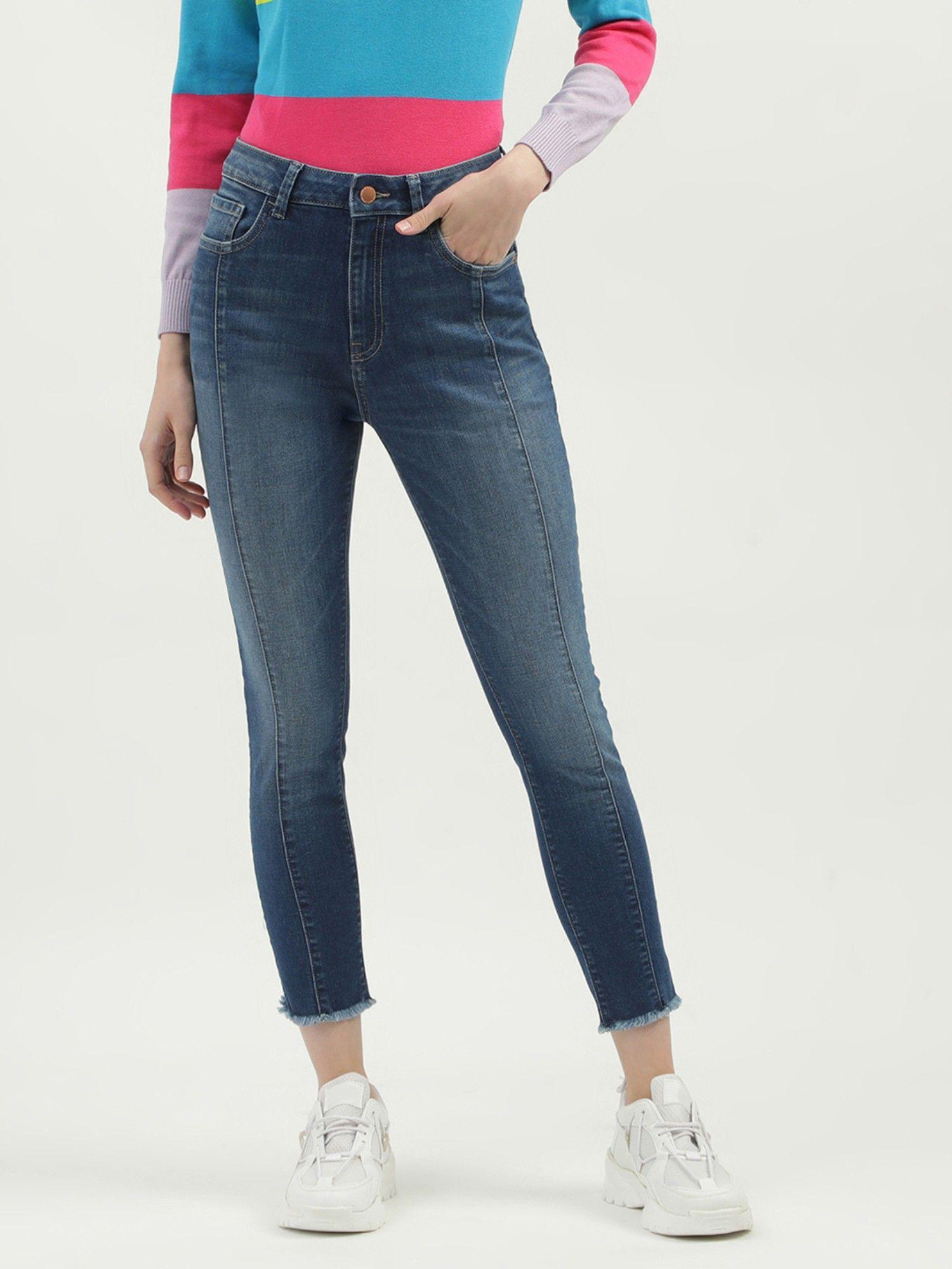 women's solid skinny fit jeans