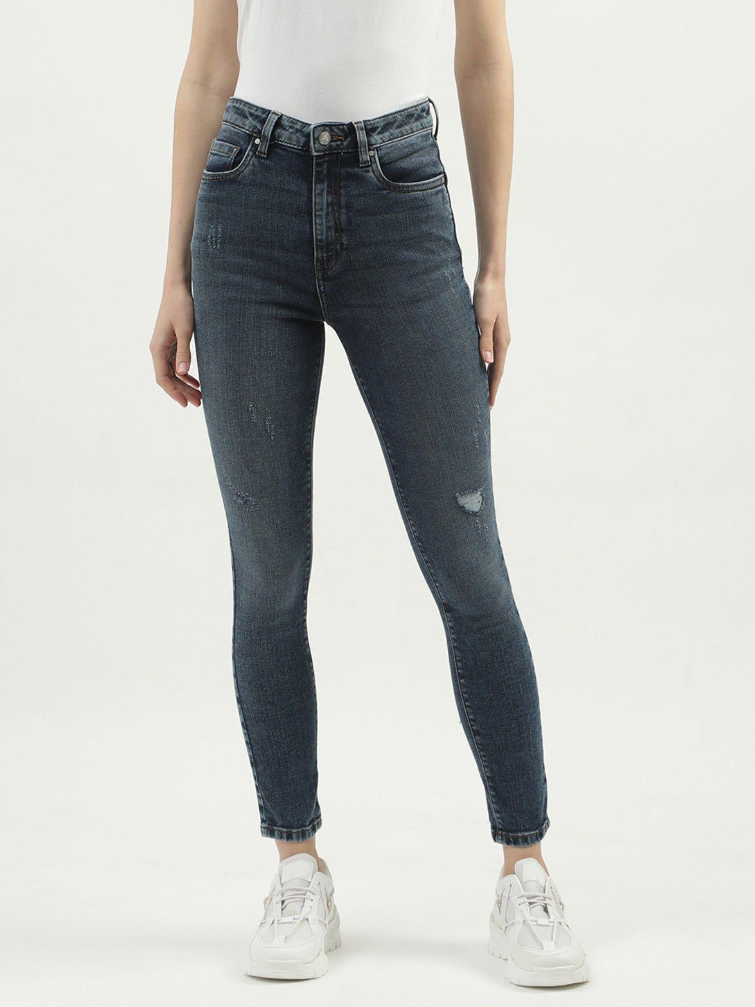 women's solid skinny fit jeans