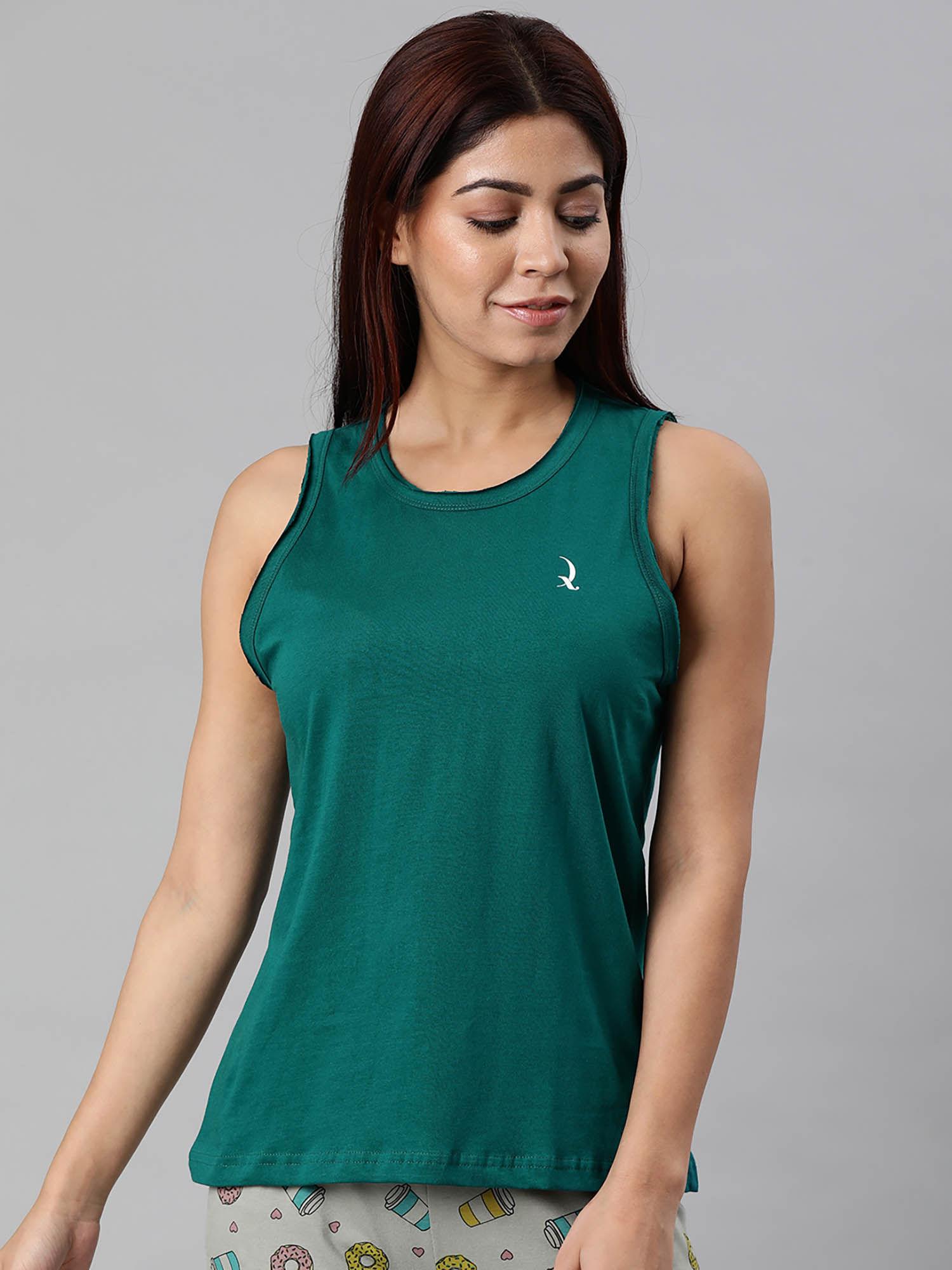 women's solid sleeveless t-shirt