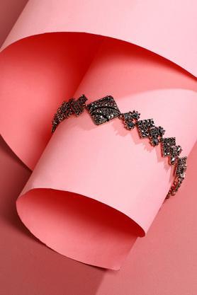 women's square crystal bracelet - silver