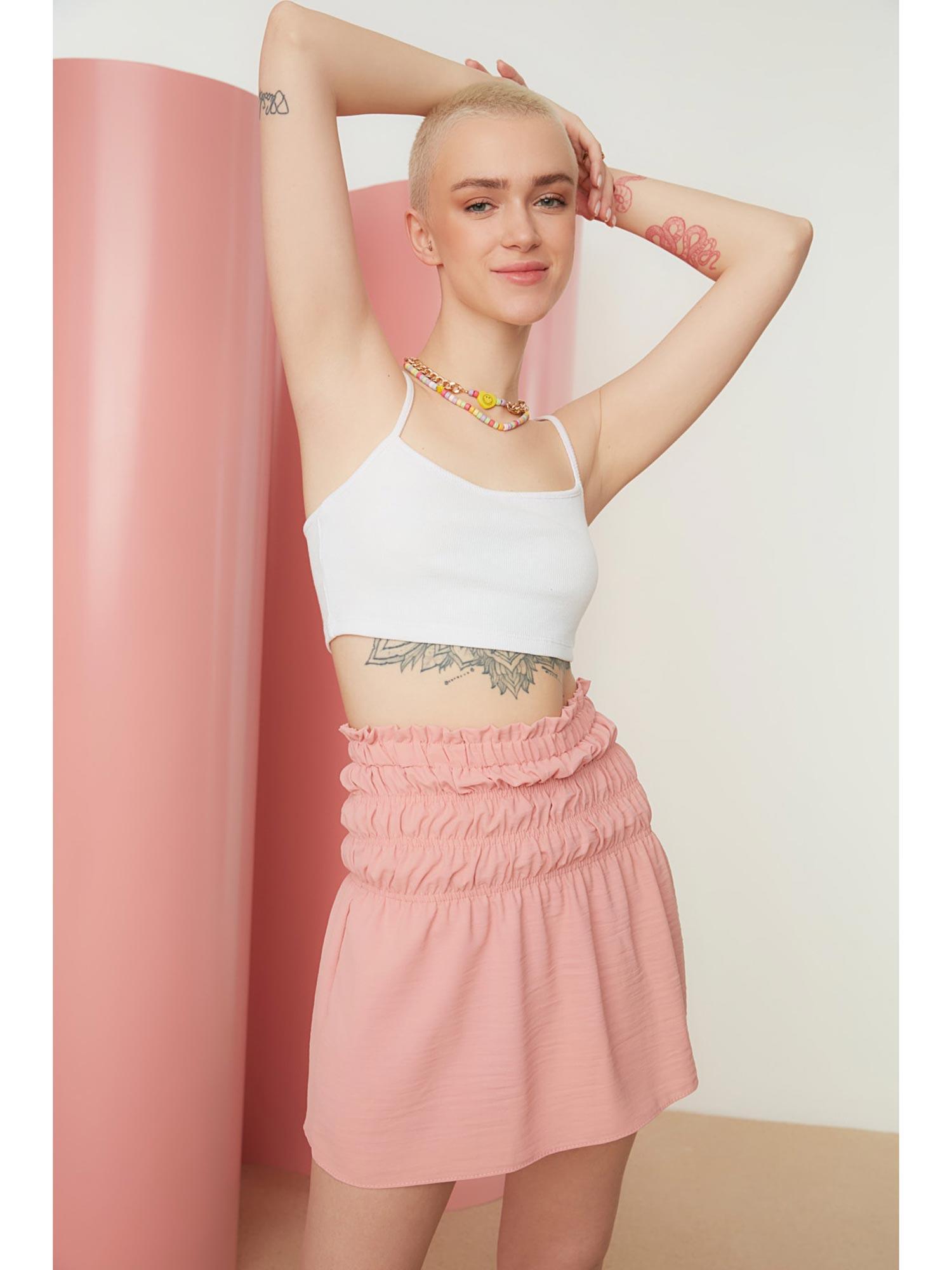 women's straight pink mini skirts