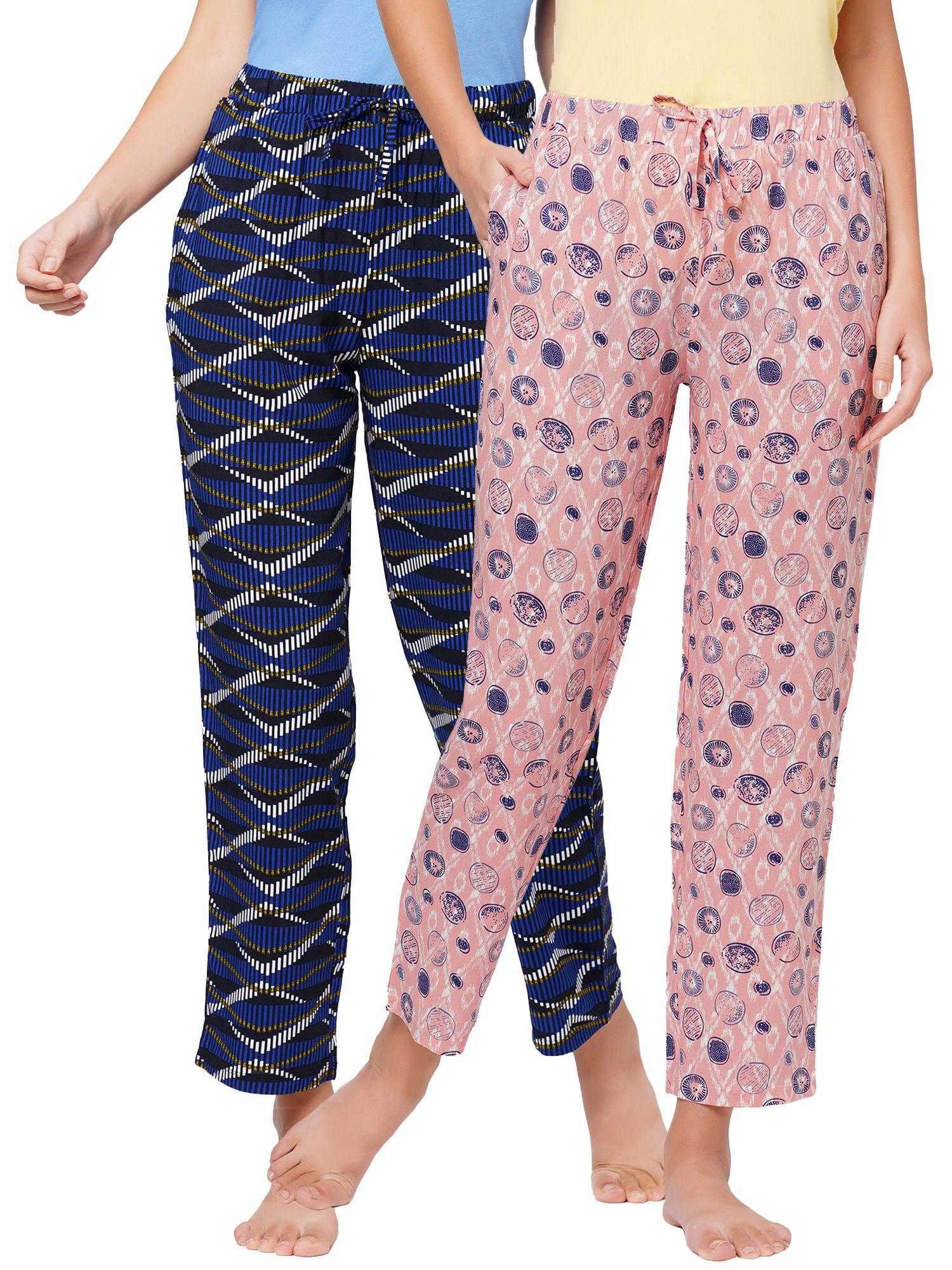 women's super-soft rayon printed pyjamas with pockets