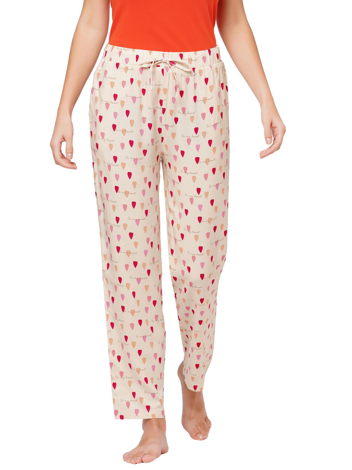 women's superoft rayon printed pyjamas with pockets multi-color