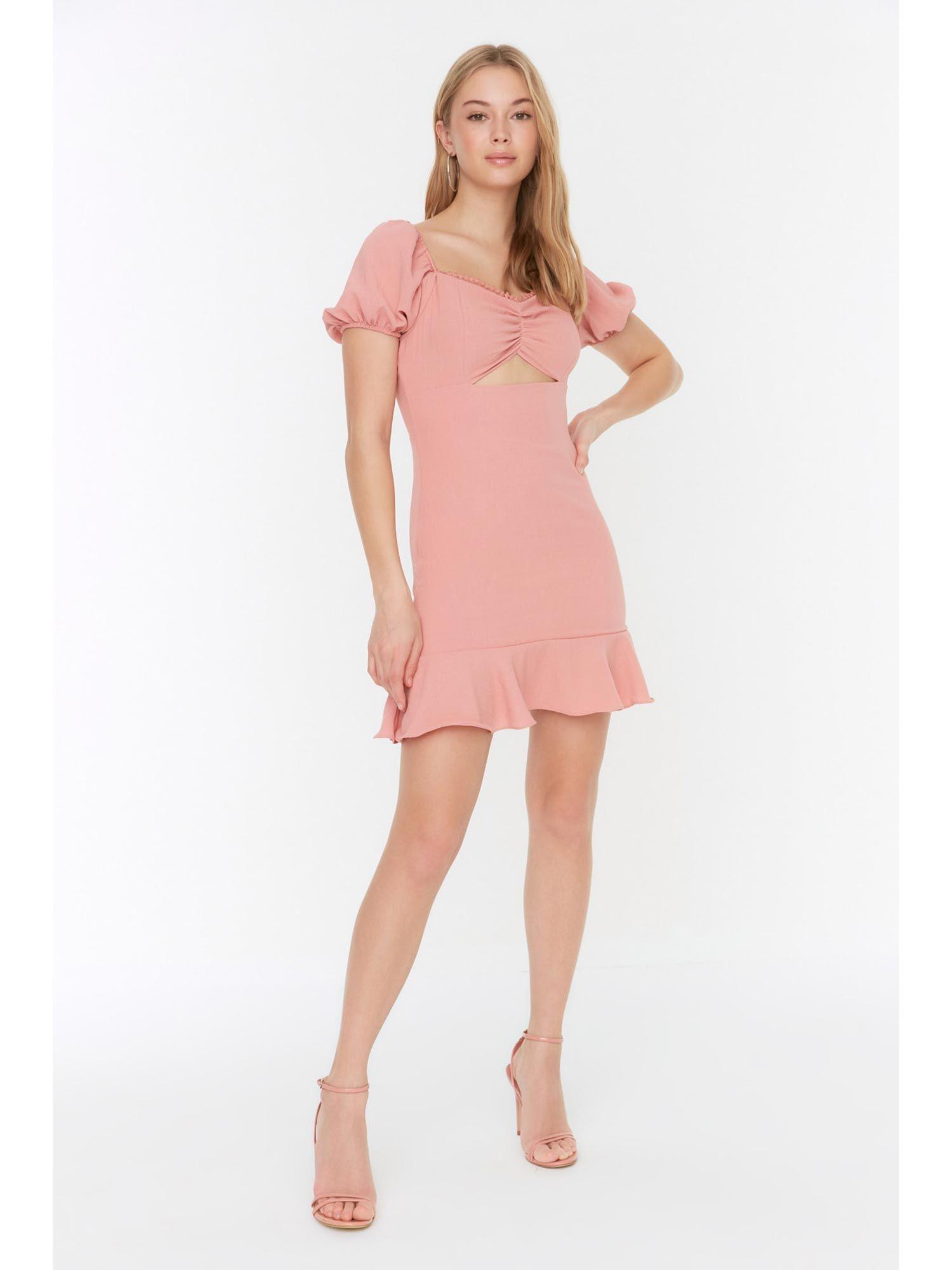 women's tailored pink mini dresses