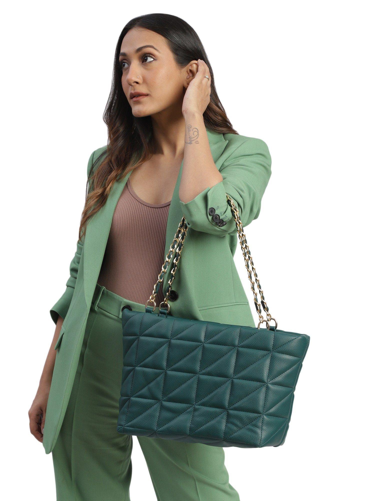 women's teal shoulder handbag