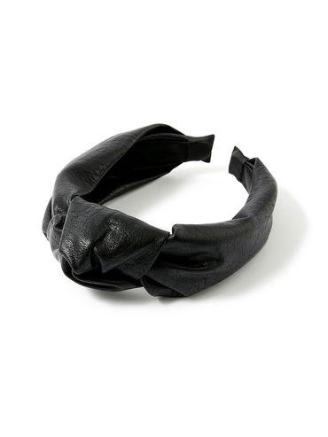 women's textured black pu knot alice hair band