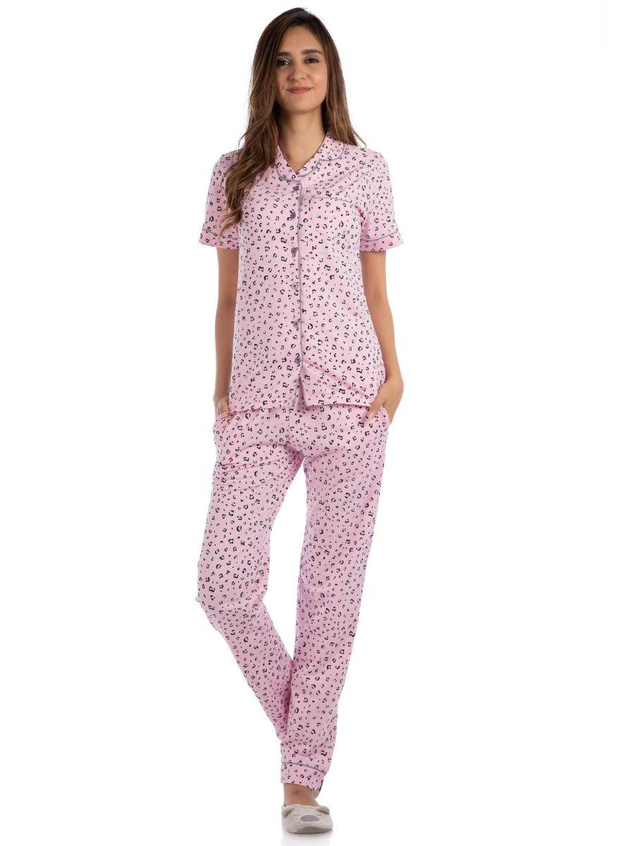 women's the pink leopard pyjama set