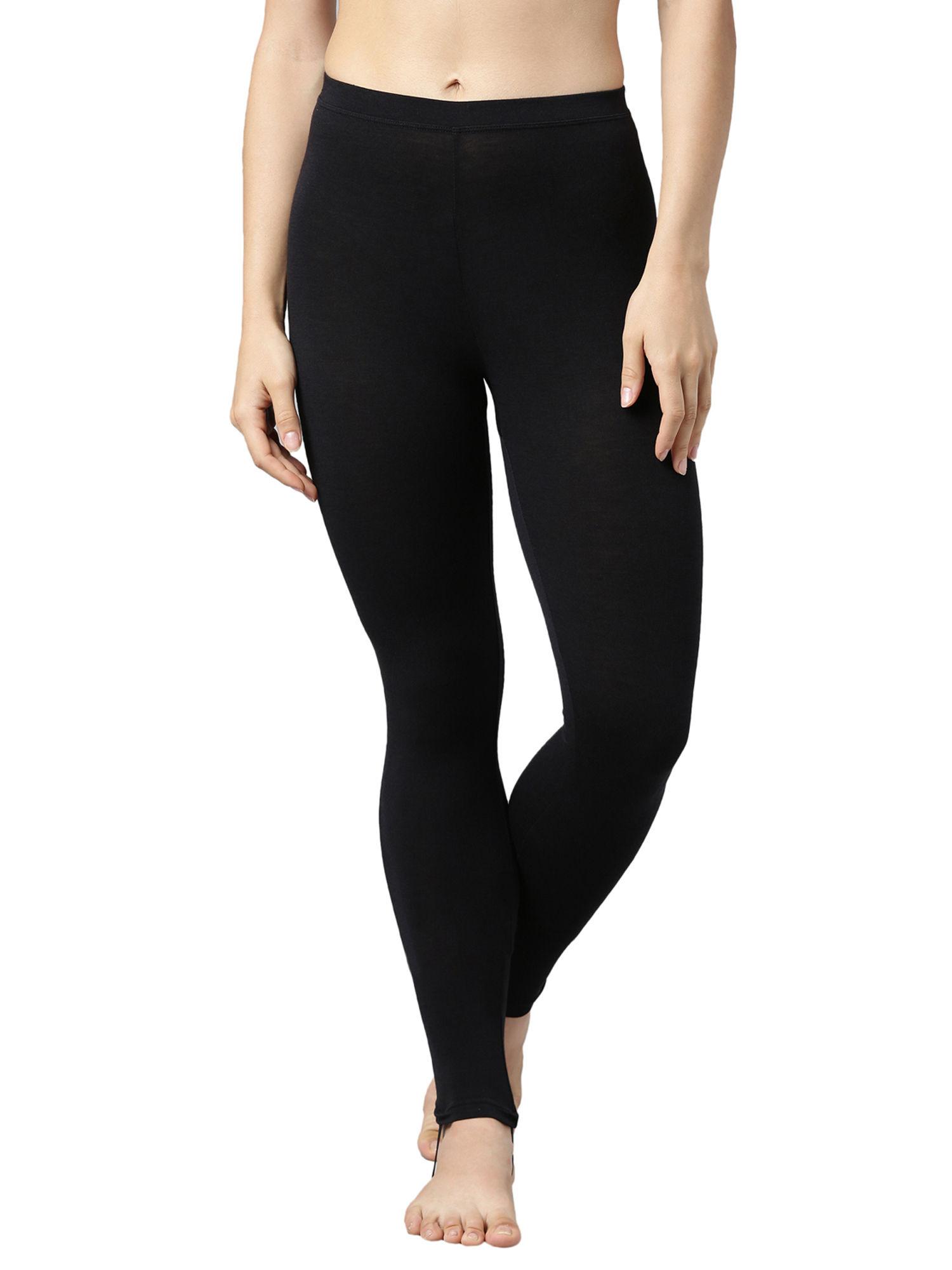 women's thermal legging with sweat wicking and antimicrobial finish - black