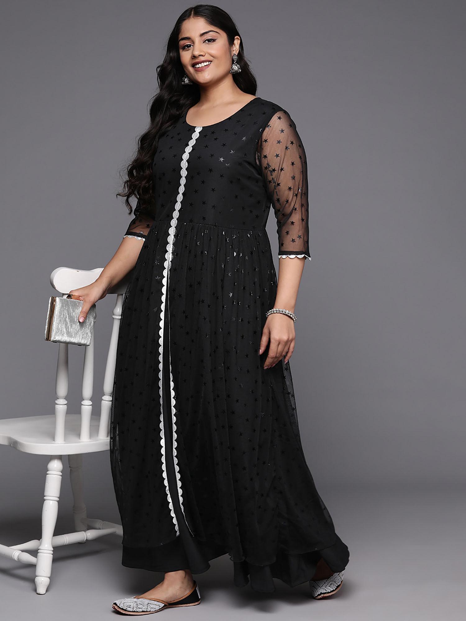 women's traditional wear ethnic dress black