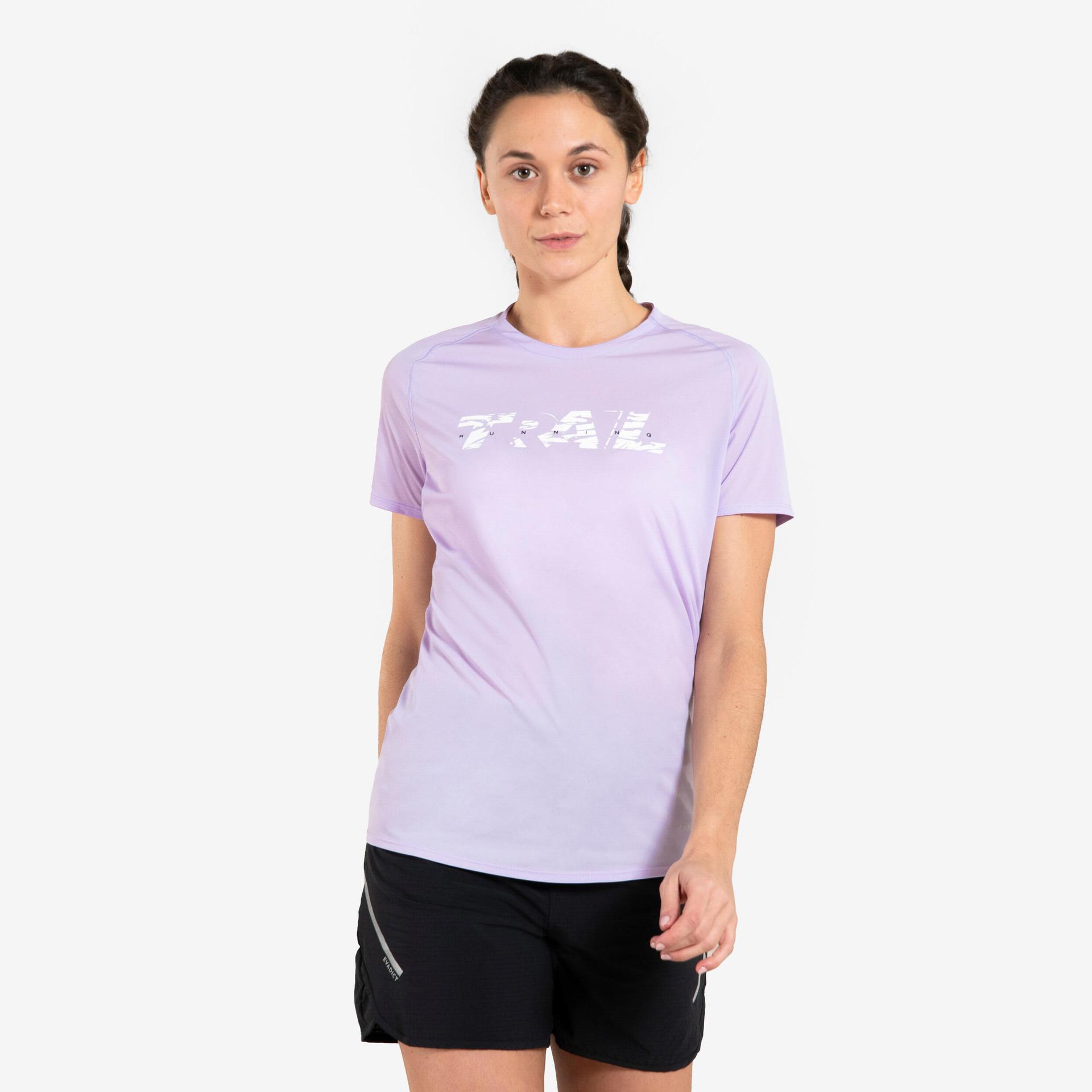 women's trail running short-sleeved t-shirt graph-lilac