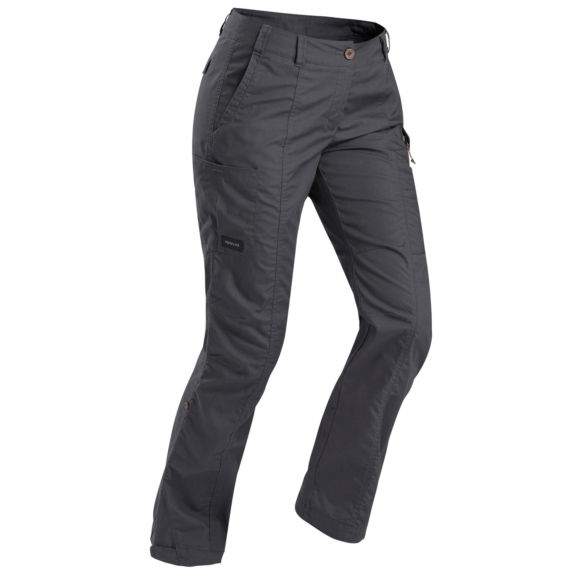 women's trekking travel trousers - travel 100 grey