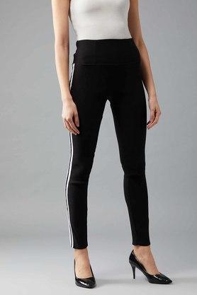 women's two way twill high waist treggings - navy