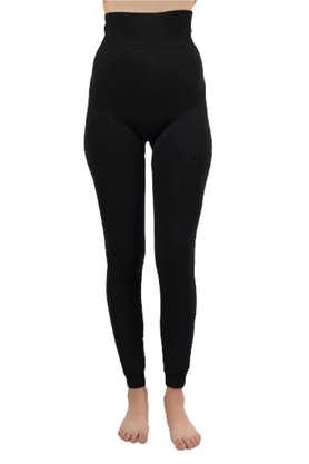 women's warm fur tights leggings for winter - black