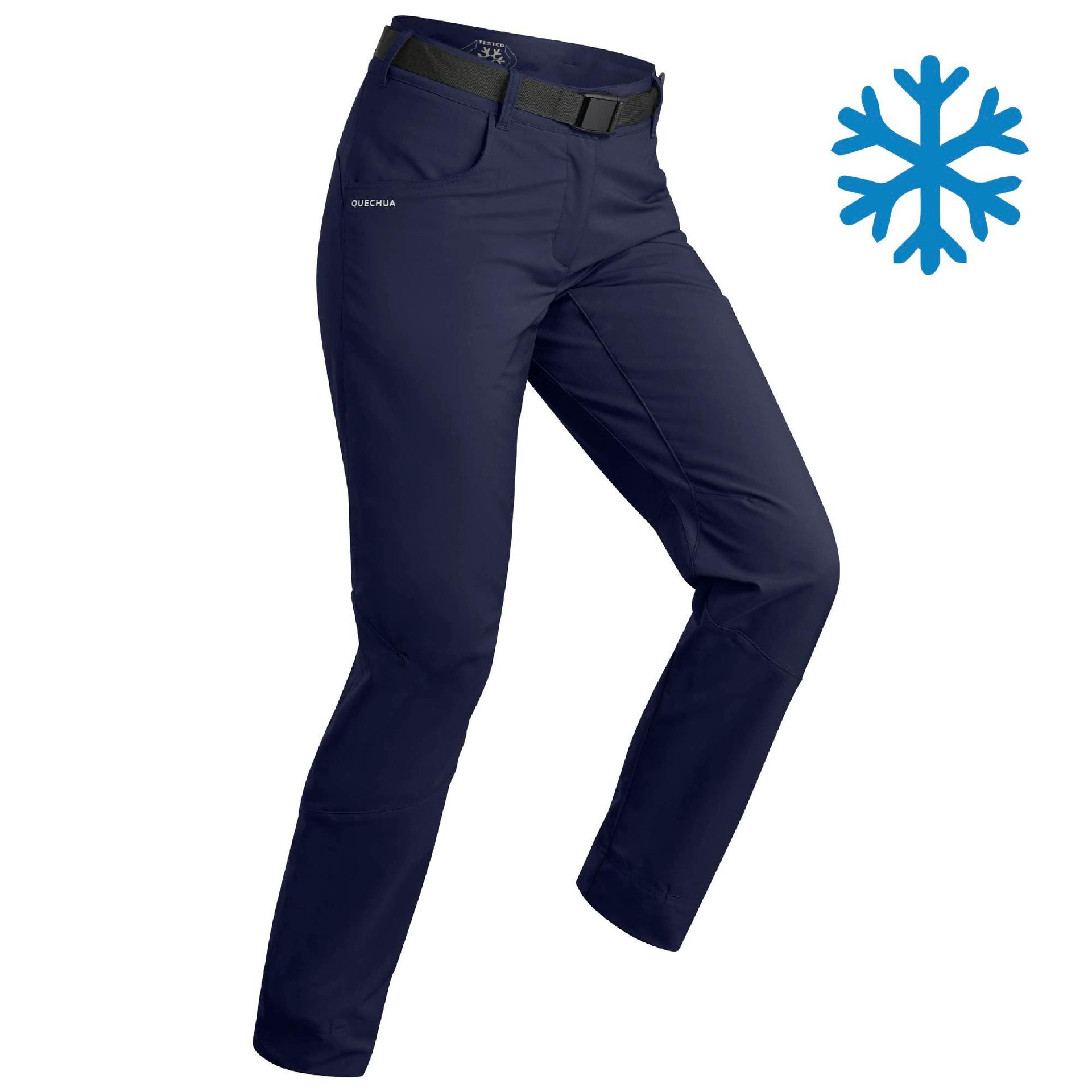 women's warm water-repellent hiking trousers - sh100 x-warm