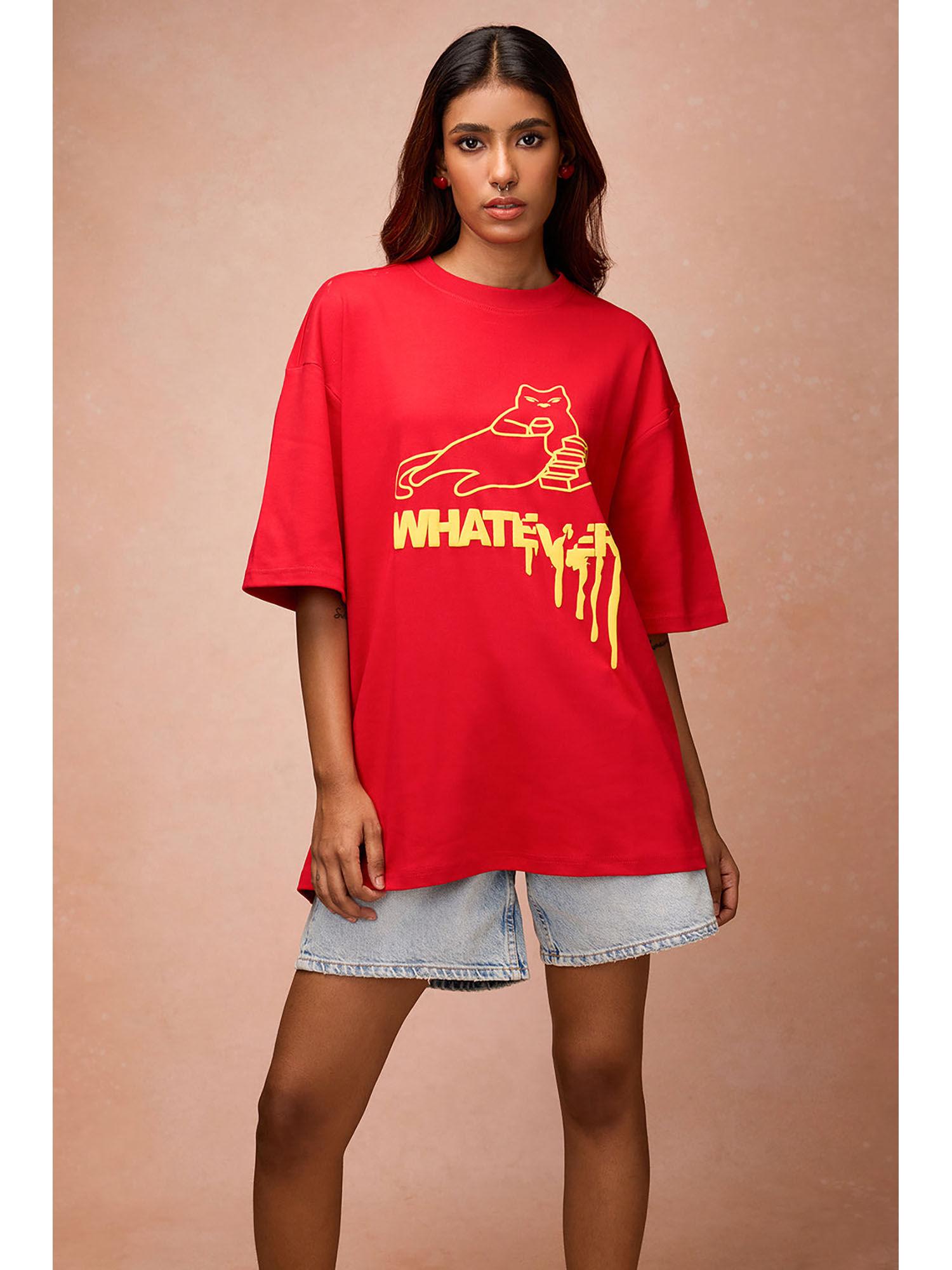 women's whatever! red t-shirt