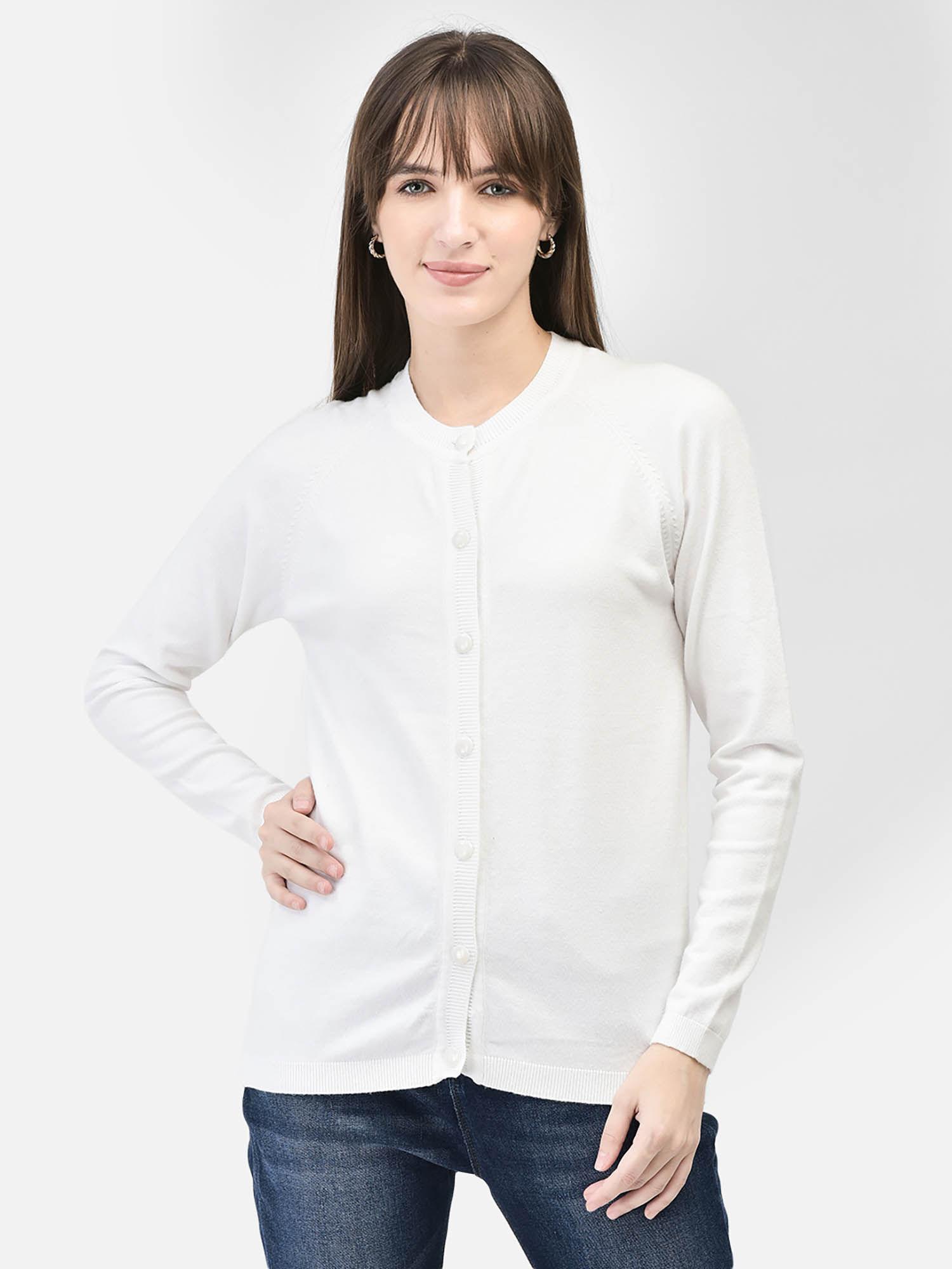 women's white cardigan