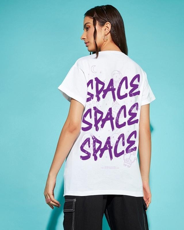 women's white space graphic printed boyfriend t-shirt