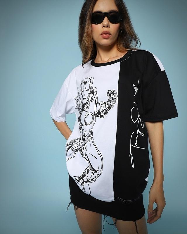 women's white the stark graphic printed oversized t-shirt