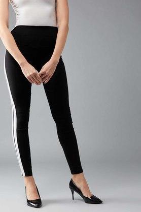 women's yes indeed high waist twill treggings - navy