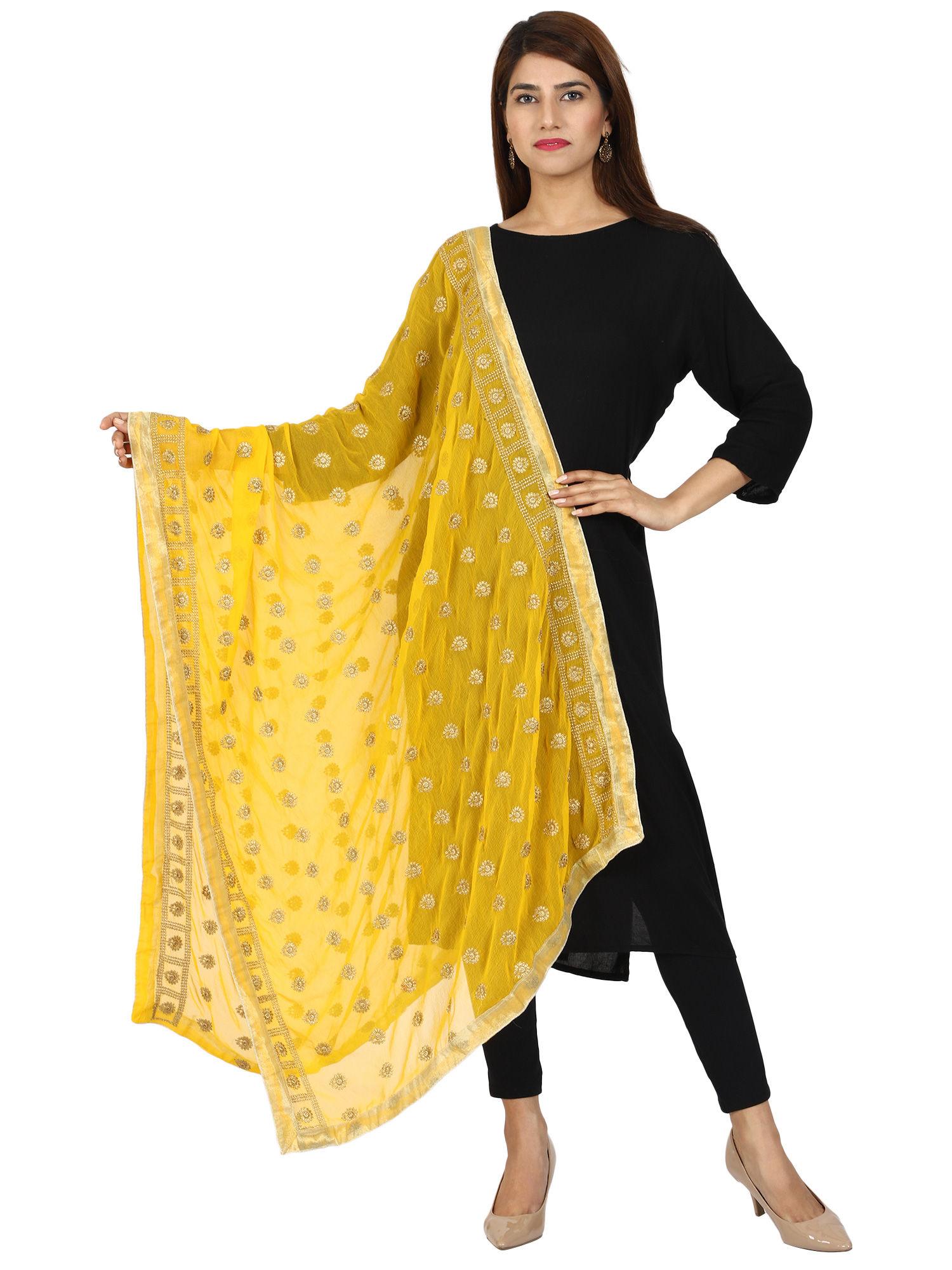 women's zari embroidered dupatta