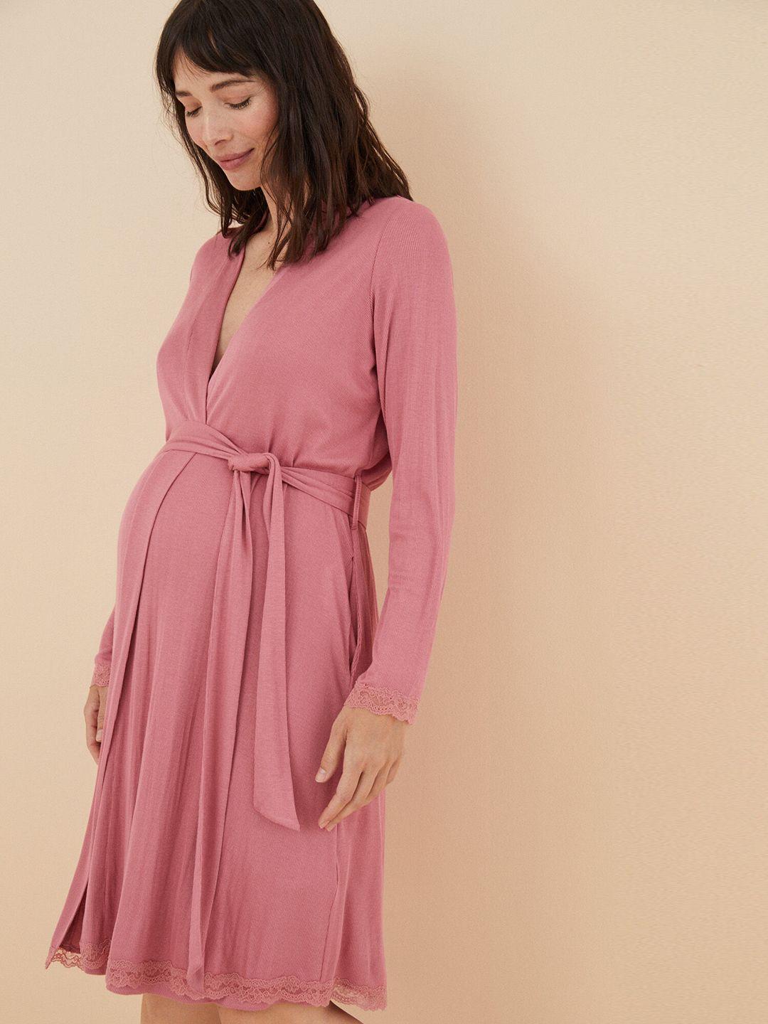 women'secret ribbed maternity robe