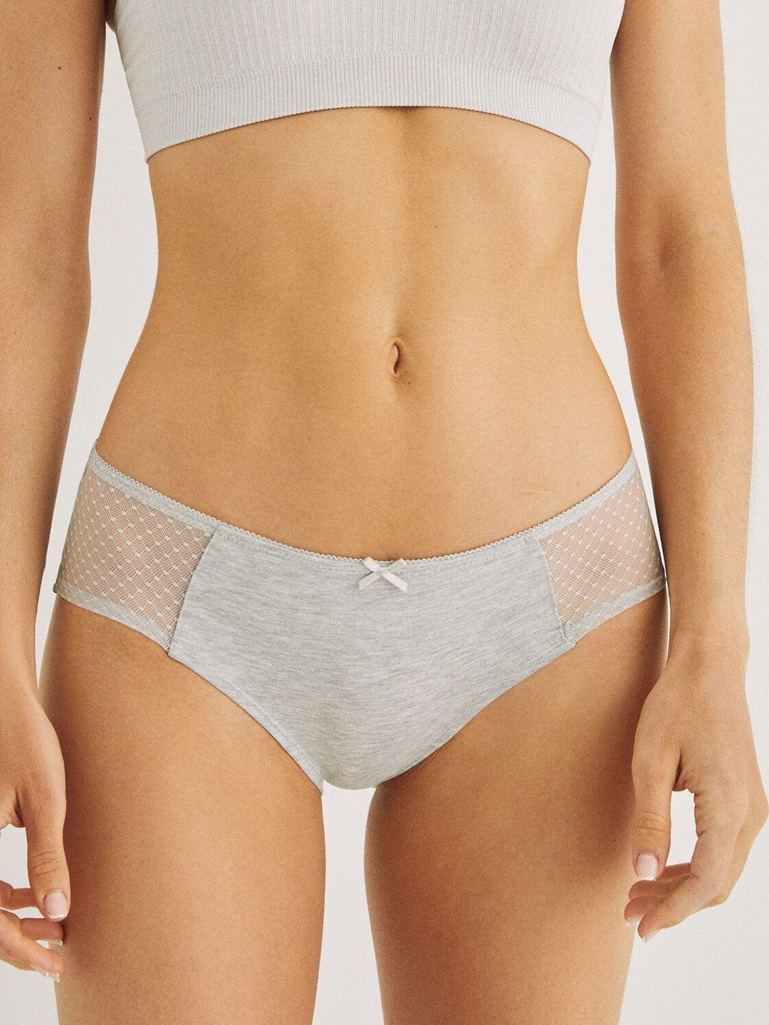 women'secret women lace detailed hipster briefs 876702-46-medium grey