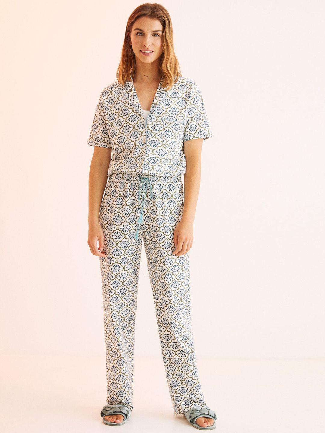 women'secret women pure cotton printed pyjama set