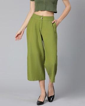 women  straight fit culottes with insert pockets