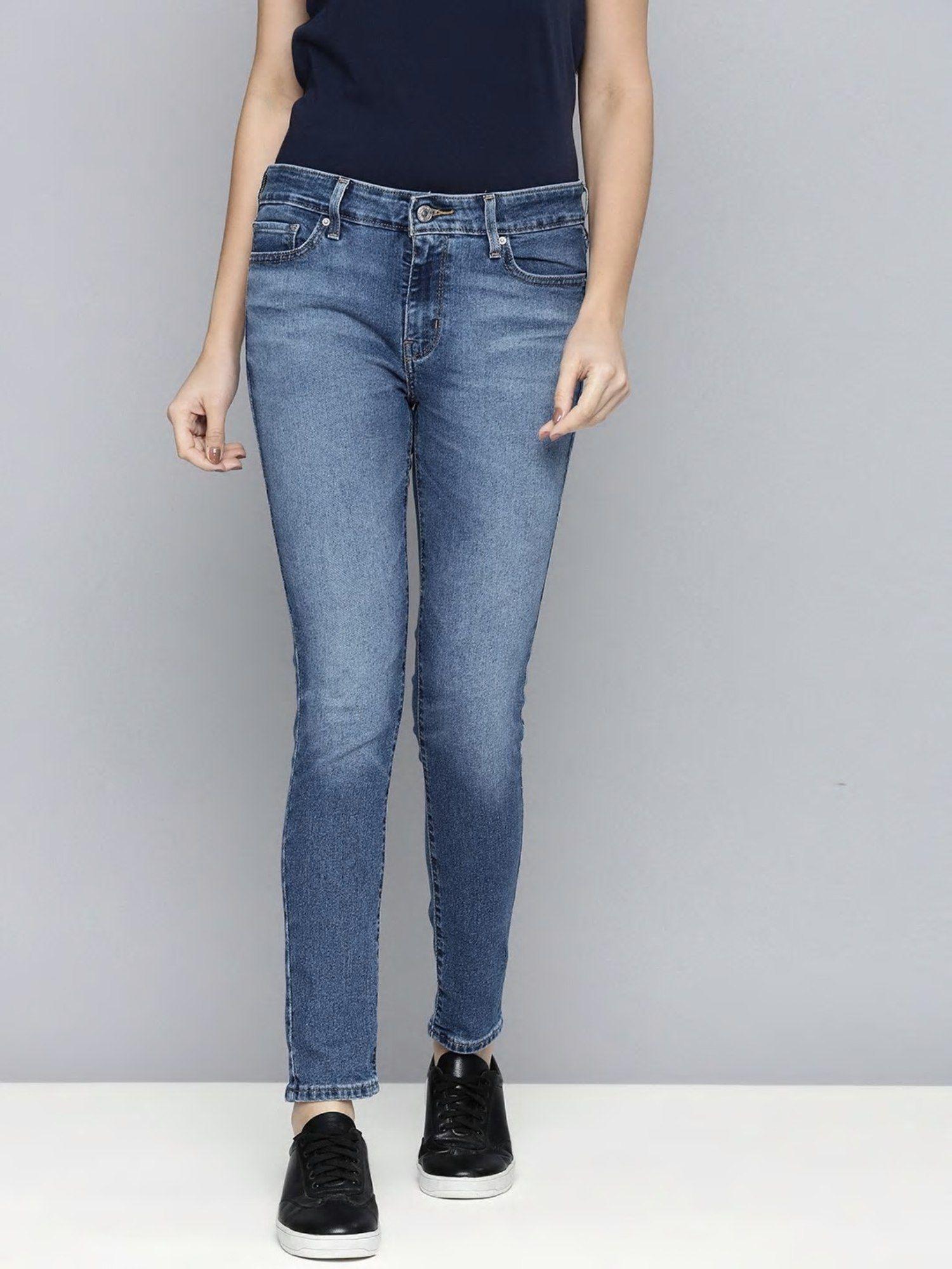 women 711 skinny fit jeans- blue