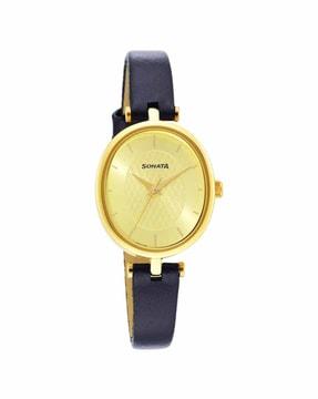 women 8181yl01 classicâ gold champagne dial metal strap watch