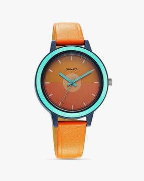 women 87036pl15w analogue watch with leather strap