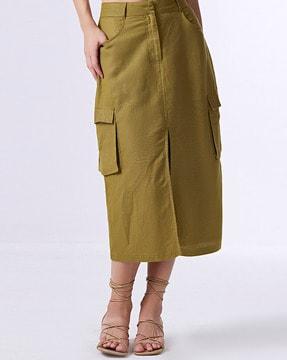 women a-line cargo skirt