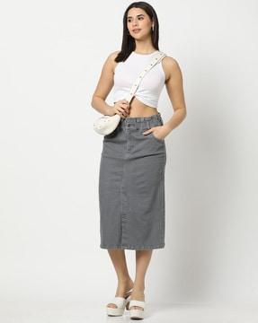 women a-line denim skirt