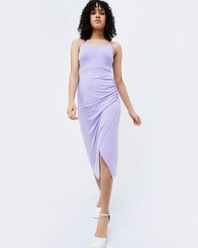 women a-line dress with front slit
